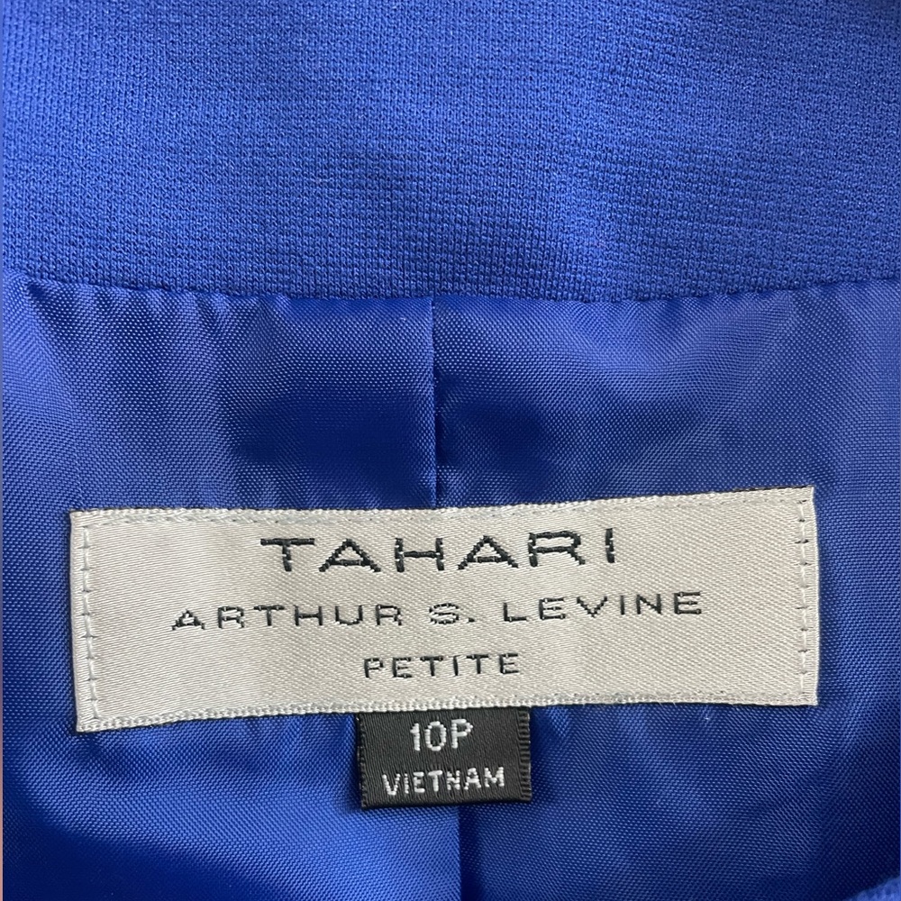 Tahari Arthur S. Blue Levine 3/4 Sleeves Petite Blazer Sz(10P) - Picture 4 of 4